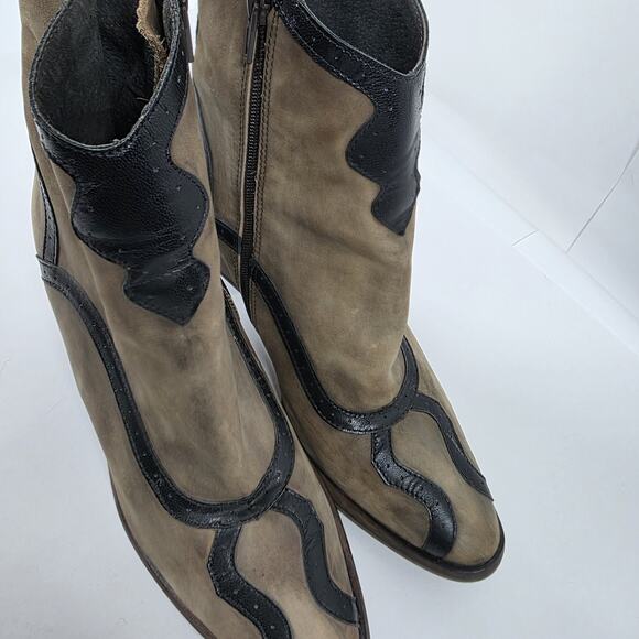 Free People Woman’s Western Camel Sand Genuine Leather Ankle Boots US 8.5 39 - Picture 11 of 12